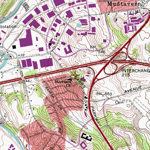 Topographic Map of Morrison Church, TN
