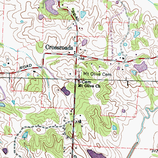 Topographic Map of Mount Olive Church, TN