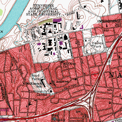 Topographic Map of Mount Olive Church, TN