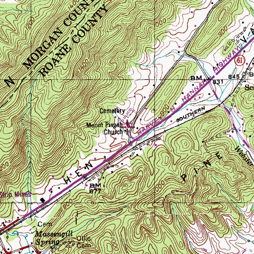 Topographic Map of Mount Pisgah Church, TN