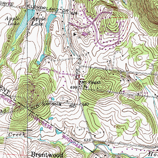 Topographic Map of Mount Pisgah Church, TN