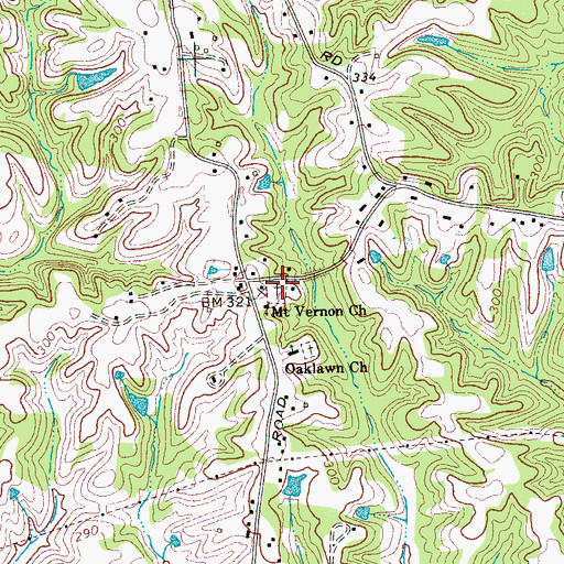 Topographic Map of Mount Vernon Church, TN