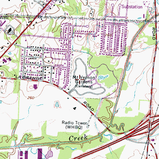 Topographic Map of Mount Vernon Gardens, TN