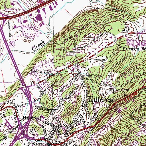 Topographic Map of Mountain View Church, TN