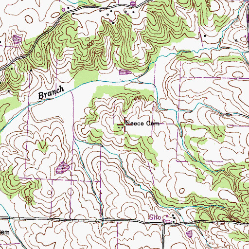 Topographic Map of Neece Cemetery, TN