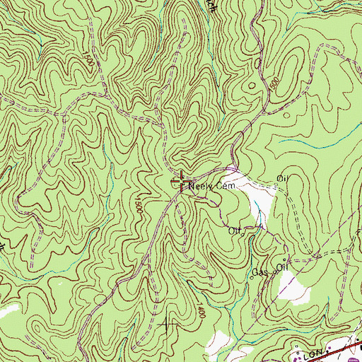 Topographic Map of Neely Cemetery, TN