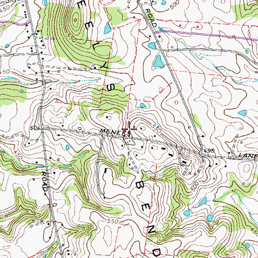 Topographic Map of Neelys Bend, TN