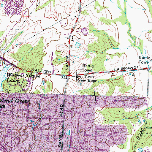 Topographic Map of New Hope Baptist Church, TN