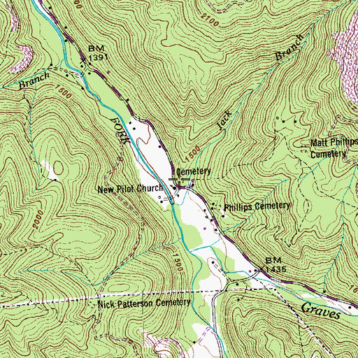 Topographic Map of New Pilot Baptist Church, TN