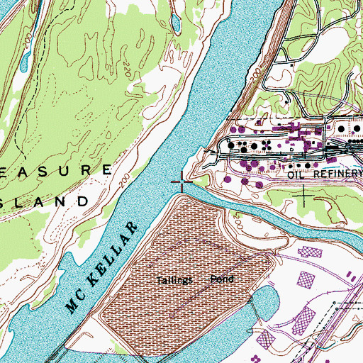 Topographic Map of Nonconnah Creek, TN