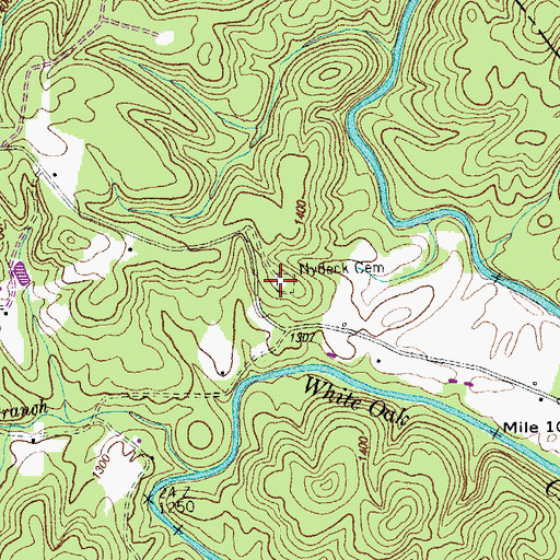 Topographic Map of Nydeck Cemetery, TN