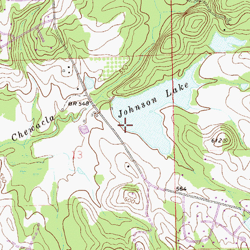 Topographic Map of Johnson Lake Dam, AL