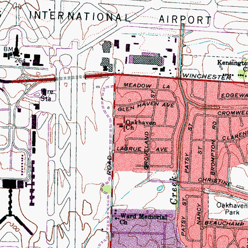 Topographic Map of Oakhaven Church, TN