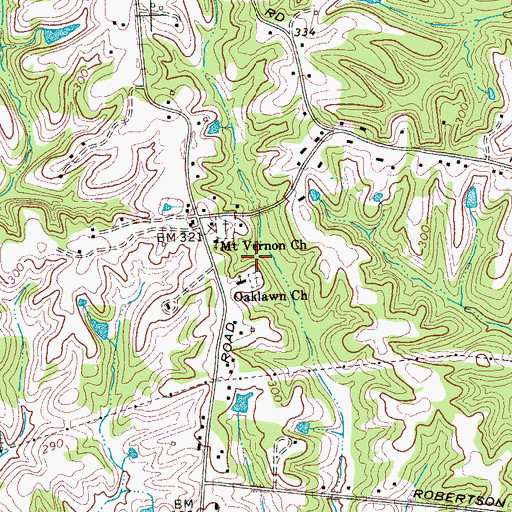 Topographic Map of Oaklawn Church, TN