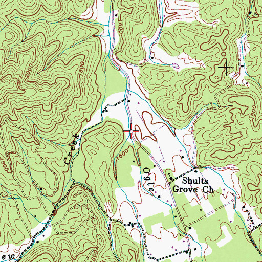 Topographic Map of Ogle Spring Branch, TN
