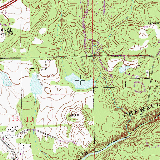 Topographic Map of Auburn Outing Club Lake, AL