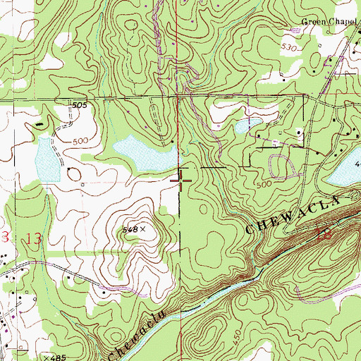 Topographic Map of Auburn Outing Club Dam, AL