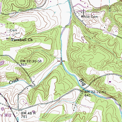Topographic Map of Parker Creek, TN