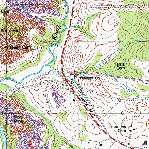 Topographic Map of Phillippi Church, TN