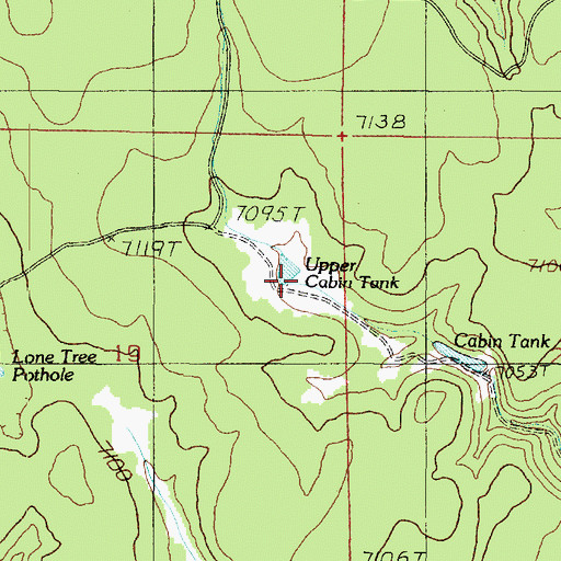 Topographic Map of Upper Cabin Tank, AZ