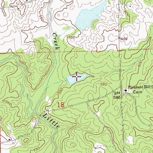 Topographic Map of Samford Lake Number Two, AL