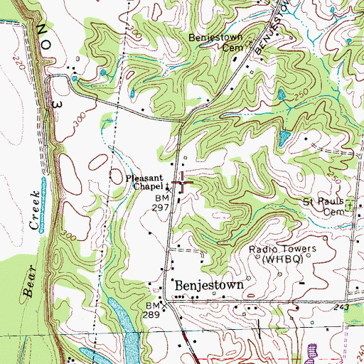 Topographic Map of Pleasant Chapel, TN