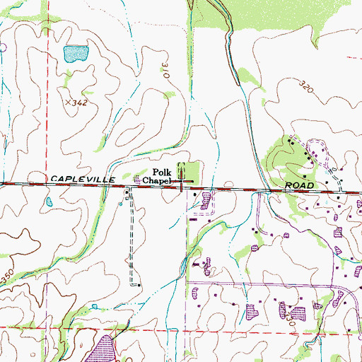 Topographic Map of Polk Chapel, TN