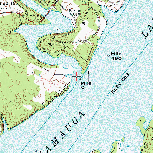 Topographic Map of Possum Creek, TN