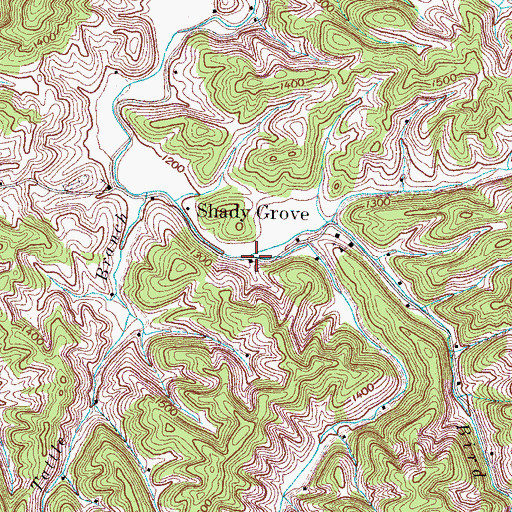 Topographic Map of Powdermill Creek, TN