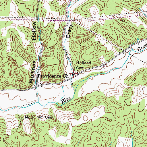 Topographic Map of Providence Church, TN