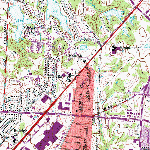 Topographic Map of Raleigh Church, TN