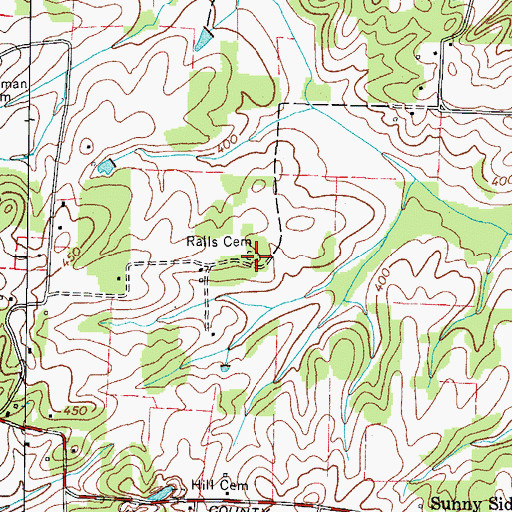 Topographic Map of Ralls Cemetery, TN