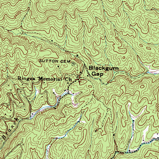 Topographic Map of Ringen Memorial Church, TN