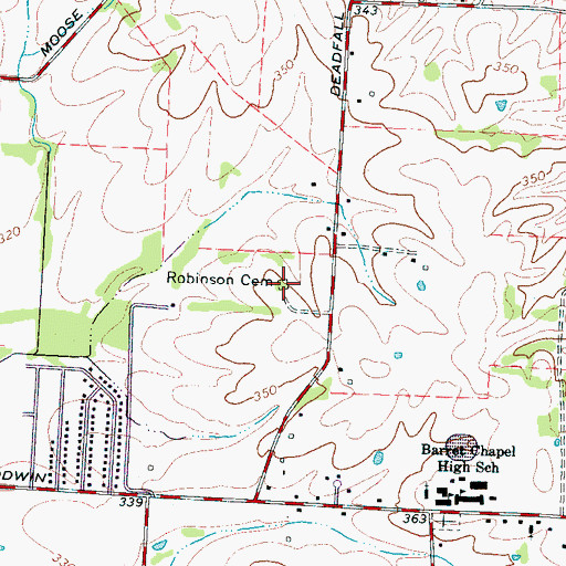 Topographic Map of Robinson Cemetery, TN