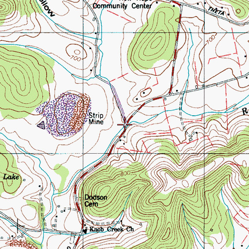 Topographic Map of Romantown Branch, TN