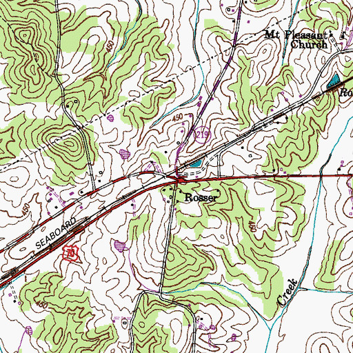 Topographic Map of Rosser, TN