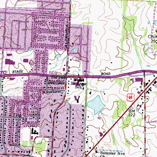 Topographic Map of Saint Anns School, TN