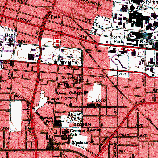 Topographic Map of Saint Johns Church, TN