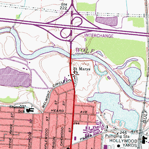 Topographic Map of Saint Marys Church, TN