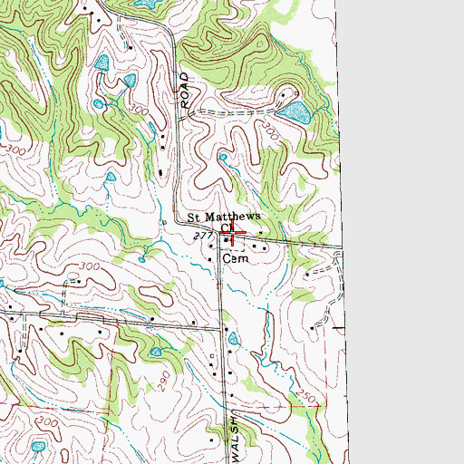 Topographic Map of Saint Matthews Church, TN