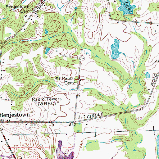 Topographic Map of Saint Pauls Cemetery, TN