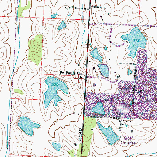 Topographic Map of Saint Pauls Church, TN