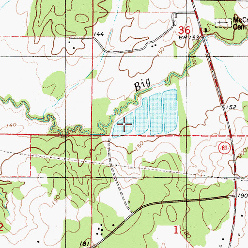 Topographic Map of Walthall Lake, AL