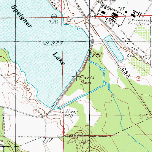Topographic Map of Speigner Dam, AL