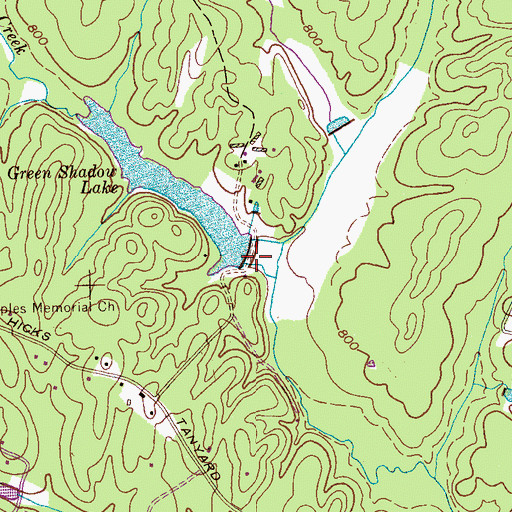 Topographic Map of Green Shadow Dam, TN