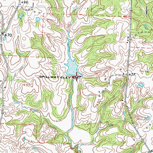 Topographic Map of Sand Creek Pilot Watershed Dam Number One, TN