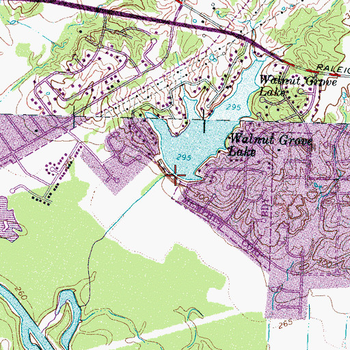 Topographic Map of Walnut Grove Lake Dam, TN