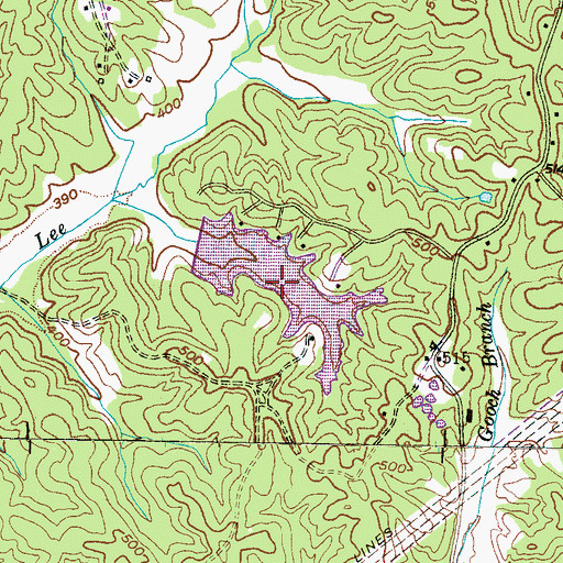 Topographic Map of J J Madison Lake, TN