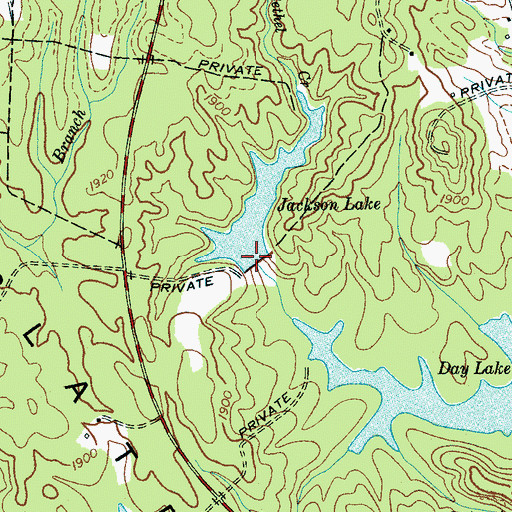 Topographic Map of Jackson Lake Dam, TN