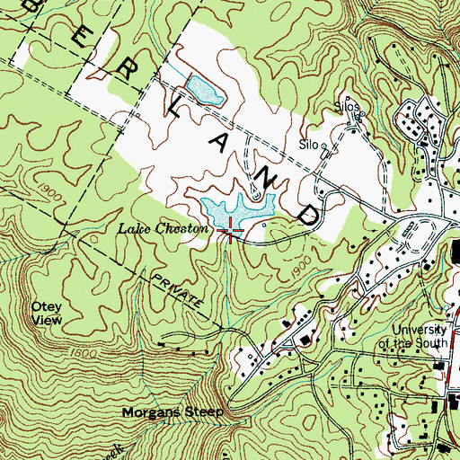 Topographic Map of Cheston Dam, TN